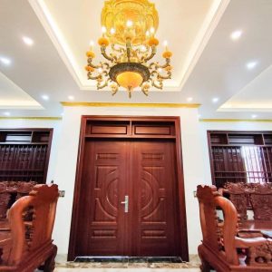 Mẫu Cửa Thép Vân Gỗ 2 Cánh Đều
