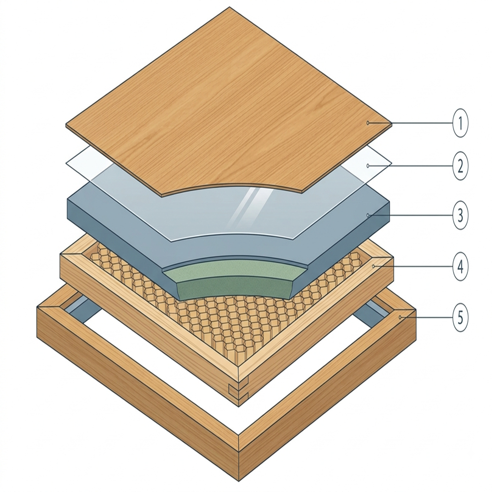 Cấu tạo cửa gỗ công nghiệp Veneer